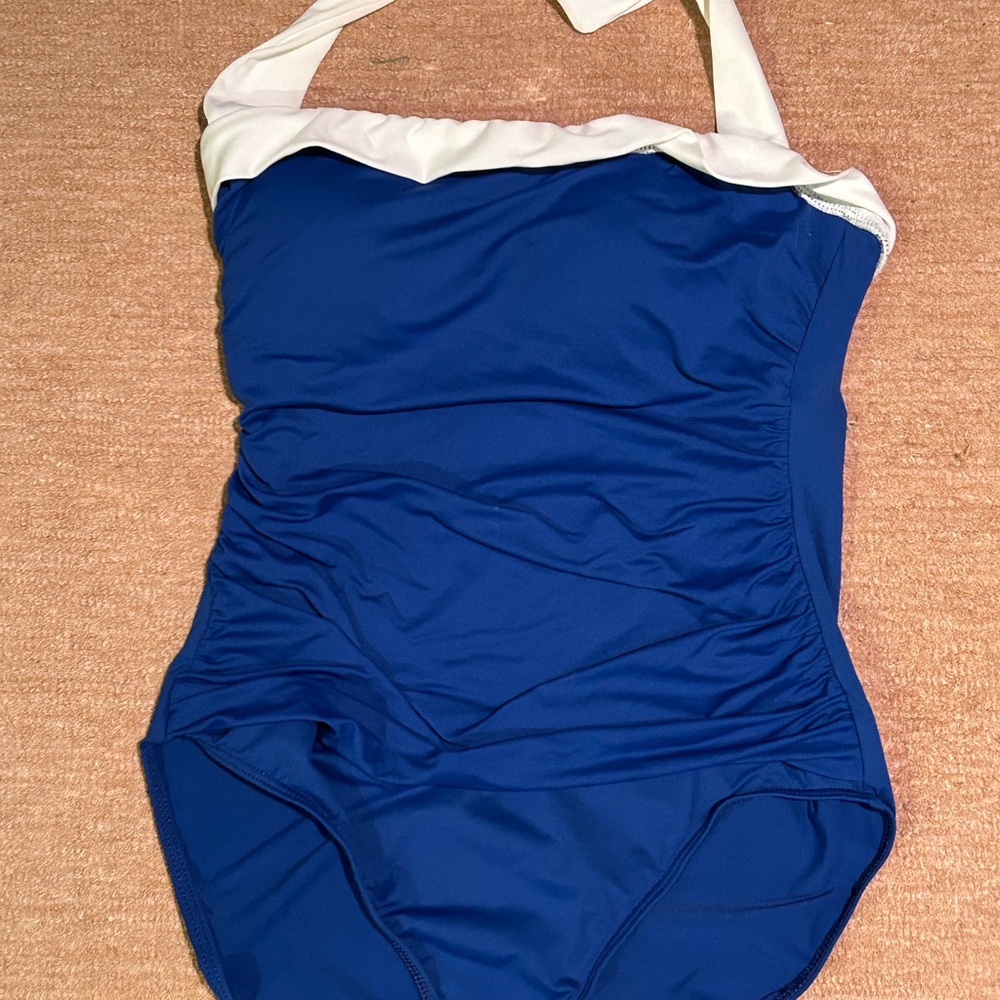 Ralph Lauren Blue and White Swimsuit